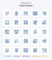 diseñador gráfico creativo 25 paquete de iconos azules como diseño gráfico. imagen. diseño. diseño. imagen vector