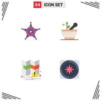 Universal Icon Symbols Group of 4 Modern Flat Icons of men navigation usa soup gps Editable Vector Design Elements