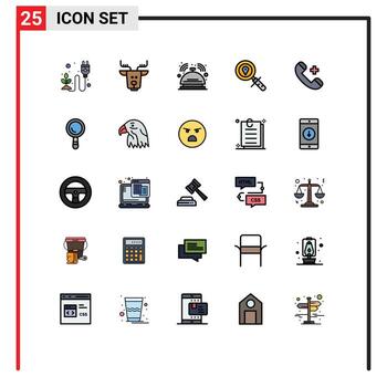 User Interface Pack of 25 Basic Filled line Flat Colors of navigation location reindeer map room Editable Vector Design Elements