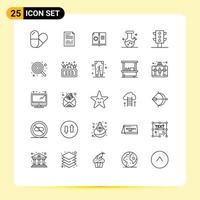 Concepto de 25 líneas para sitios web móviles y aplicaciones informe de poción de tráfico instrucciones de laboratorio elementos de diseño de vectores editables