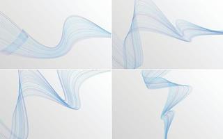 Create a cohesive aesthetic with this set of 4 geometric wave pattern backgrounds vector