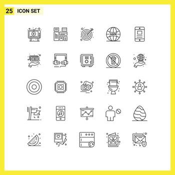 concepto de 25 líneas para sitios web móviles y aplicaciones texto red marketing internet gdpr elementos de diseño vectorial editables vector