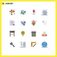 Pictogram Set of 16 Simple Flat Colors of report analytics rose medicine hospital Editable Pack of Creative Vector Design Elements