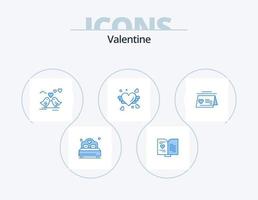 Valentine Blue Icon Pack 5 Icon Design. love. wedding. bride. heart. loveing vector