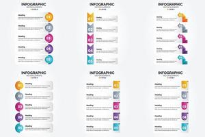 las ilustraciones vectoriales de este conjunto son perfectas para crear infografías para publicidad. folletos volantes y revistas. vector