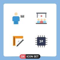 4 Creative Icons Modern Signs and Symbols of avatar user human video construction Editable Vector Design Elements