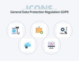Gdpr Flat Icon Pack 5 Icon Design. gdpr. gdpr. business. folder. secure vector