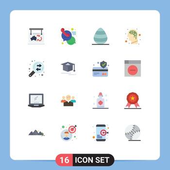 16 Creative Icons Modern Signs and Symbols of data analysis intelligence support brain spring Editable Pack of Creative Vector Design Elements