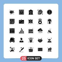 Modern Set of 25 Solid Glyphs and symbols such as energy folder delivery world stock Editable Vector Design Elements