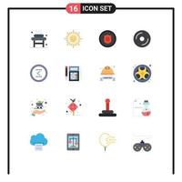 conjunto de 16 iconos de interfaz de usuario modernos signos de símbolos para el paquete editable de cd de dvd de premio multimedia de flecha de elementos creativos de diseño de vectores