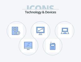 Devices Blue Icon Pack 5 Icon Design. hardware. devices. gadget. computers. display vector