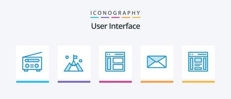 interfaz de usuario azul 5 paquete de iconos que incluye usuario. correo. usuario. usuario. izquierda. diseño de iconos creativos vector