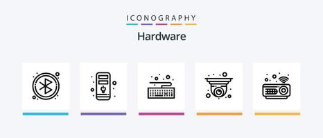 paquete de iconos de línea de hardware 5 que incluye tarjeta de video. hardware. hardware. tarjeta. Wifi. diseño de iconos creativos vector