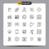 25 User Interface Line Pack of modern Signs and Symbols of left up arrows transport arrow net Editable Vector Design Elements