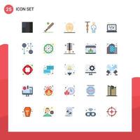 Universal Icon Symbols Group of 25 Modern Flat Colors of online check mask people corporate administration Editable Vector Design Elements