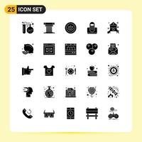 Universal Icon Symbols Group of 25 Modern Solid Glyphs of phone contact fan communication technical Editable Vector Design Elements