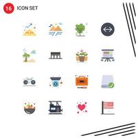 16 Creative Icons Modern Signs and Symbols of tree beach global swipe arrows horizontal swipe Editable Pack of Creative Vector Design Elements