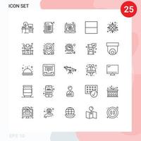 Concepto de 25 líneas para sitios web, móviles y aplicaciones, diseño de gps, cuadrícula web, elementos de diseño de vectores editables para portátiles