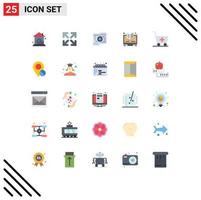 Set of 25 Modern UI Icons Symbols Signs for medical online money learning online Editable Vector Design Elements