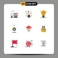 Stock Vector Icon Pack of 9 Line Signs and Symbols for chinese china fail emperor hobbies Editable Vector Design Elements