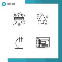 4 Creative Icons Modern Signs and Symbols of love bowl lari ice arrows georgia Editable Vector Design Elements