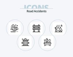 diseño de iconos del paquete de iconos de línea de accidentes de tráfico 5. chocar. accidente. auto. la carretera. auto vector