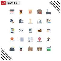 paquete de iconos de vector de stock de 25 signos y símbolos de línea para elementos de diseño de vector editables de datos de gráfico de regalo de marketing de módem