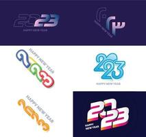 Big Set of 2023 Happy New Year logo text design 2023 number design template vector