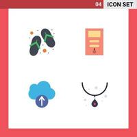 Editable Vector Line Pack of 4 Simple Flat Icons of footwear data spa pc diamond Editable Vector Design Elements