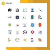 Group of 25 Modern Flat Colors Set for smartphone connect letter bluetooth user Editable Vector Design Elements