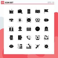 Set of 25 Modern UI Icons Symbols Signs for finance currency money credit mobile application Editable Vector Design Elements