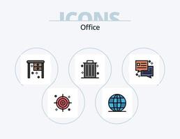 Office Line Filled Icon Pack 5 Icon Design. . office. drawer. envelope. stationery vector