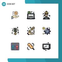 9 Creative Icons Modern Signs and Symbols of profit money electrician startup growth Editable Vector Design Elements