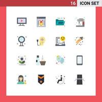 Group of 16 Modern Flat Colors Set for interior bathroom folder wifi iot Editable Pack of Creative Vector Design Elements