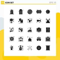 25 iconos creativos, signos y símbolos modernos de configuración de música, instrumento de comida, acordeón, elementos de diseño vectorial editables vector