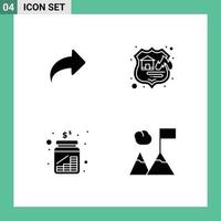 Set of Commercial Solid Glyphs pack for arrow coins forward seo money Editable Vector Design Elements