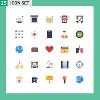 Universal Icon Symbols Group of 25 Modern Flat Colors of shop mobile interface code bar code Editable Vector Design Elements