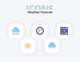 paquete de iconos planos del tiempo 5 diseño de iconos. . clima. clima. flecha. la temperatura vector