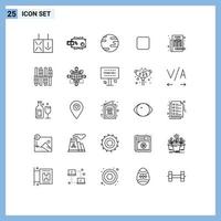 Pack of 25 Modern Lines Signs and Symbols for Web Print Media such as select job job earth employment check box Editable Vector Design Elements