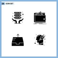 Set of Commercial Solid Glyphs pack for internet hosting outbox cash personal head Editable Vector Design Elements