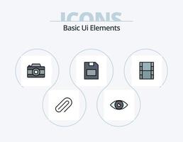 elementos básicos de la interfaz de usuario línea llena de iconos paquete 5 diseño de iconos. metal. moverse. móvil. dirección. flechas vector