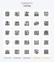 Creative Learning 25 OutLine icon pack  Such As emc physics. school. list. education building. supervised learning vector
