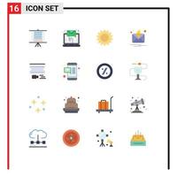 Stock Vector Icon Pack of 16 Line Signs and Symbols for film reel animation chamomile notification alert Editable Pack of Creative Vector Design Elements