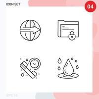 Universal Icon Symbols Group of 4 Modern Filledline Flat Colors of cargo safe folder logistic folder duration Editable Vector Design Elements