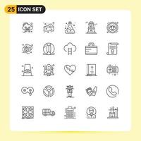 25 Creative Icons Modern Signs and Symbols of nature watchtower chemistry tower lab Editable Vector Design Elements