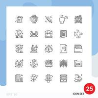 Pictogram Set of 25 Simple Lines of gate human drop delete avatar Editable Vector Design Elements