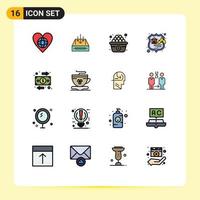 paquete de iconos de vector de stock de 16 signos y símbolos de línea para almacenamiento de alojamiento contenedor cortafuegos huevo elementos de diseño de vector creativo editable