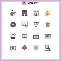 16 iconos creativos, signos y símbolos modernos de desarrollo de pantalones cortos sin equipo, paquete editable de elementos de diseño de vectores creativos