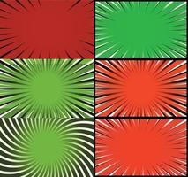 Comic book colorful frames background with halftone rays radial and dotted effects pop art style vector