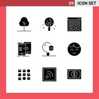 Stock Vector Icon Pack of 9 Line Signs and Symbols for learning education online syncing sync Editable Vector Design Elements